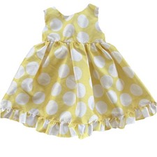 Marmellata Yellow White Polka Dot Dress Baby Girls 9 Months Ruffles Party