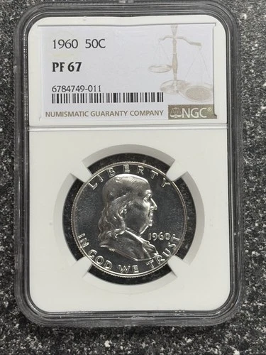 1960 50c Proof Franklin Silver Half Dollar - NGC PF67