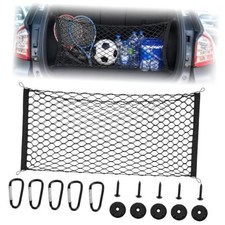 Stretchable Elastic Trunk Cargo Net with 4 Heavy-Duty Hooks, Adjustable Car M