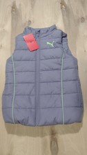 PUMA Girls Kids Purple Puffer Vest Lightweight Full Zip Winter Sleeveless Sz:6