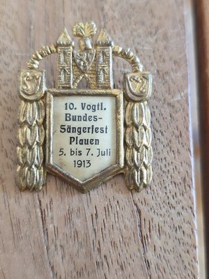 Vintage Brooch 10. Voigtländer Federal Singer Festival Plauen 5 to 7 July 1913 [416] 