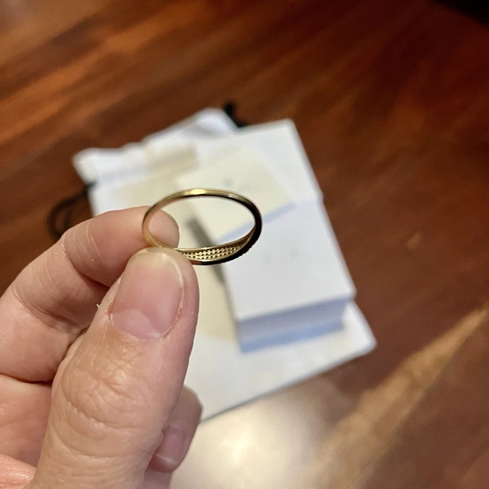 Mejuri Pave Diamond Slim Signet Ring 14k Yellow Gold Size 9 Fine Jewelry - Image 4 of 4