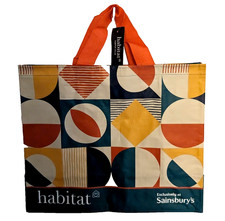 HABITAT Large Colour Bag handle Shopping bag ORANGE GEOMETRIC Limited