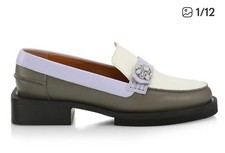 Ganni Multicolor Leather Embelished Lofers Sz 39 - Made In Portugal