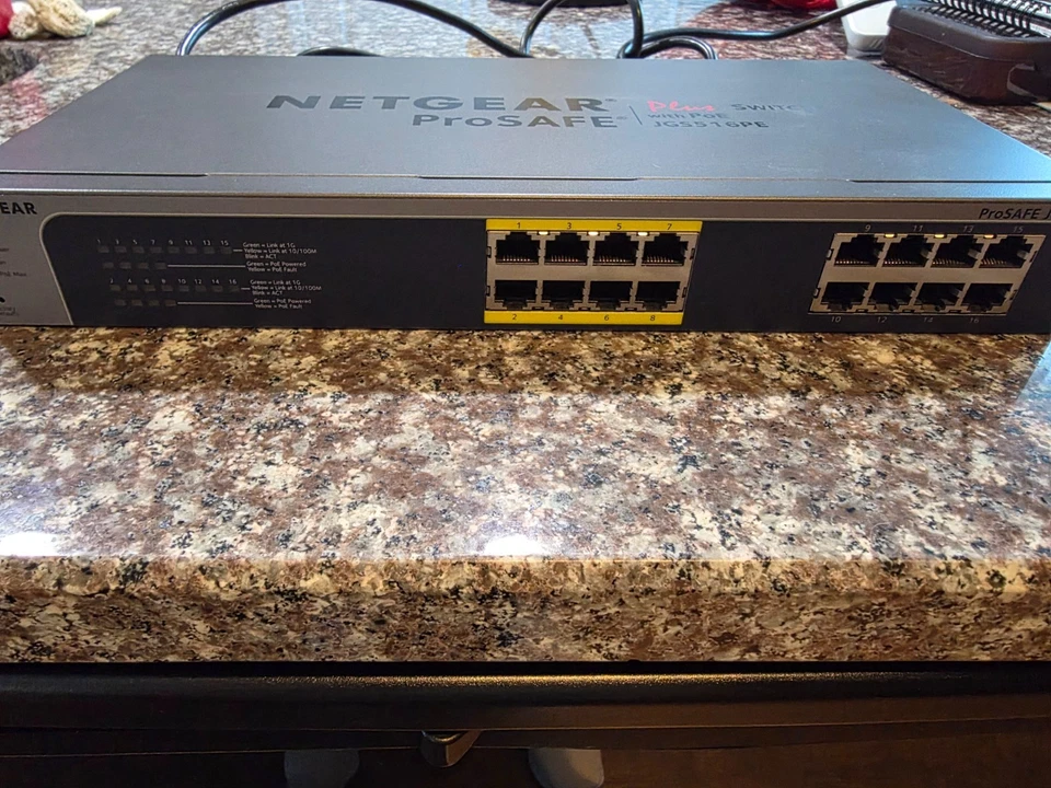 NETGEAR JGS516PE ProSafe Plus 16-Port Gigabit Ethernet Switch PoE with Cord - Image 2 of 4