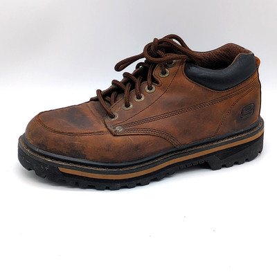Skechers Shoes Mens Mariner Brown 9 Leather Utility Boots Hiking Work Low 4470 Amazon.com | Skechers USA Men main image 4