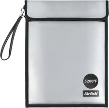 Fireproof & Waterproof Document Bag, 15"x11", Silicone-Coated Fiberglass