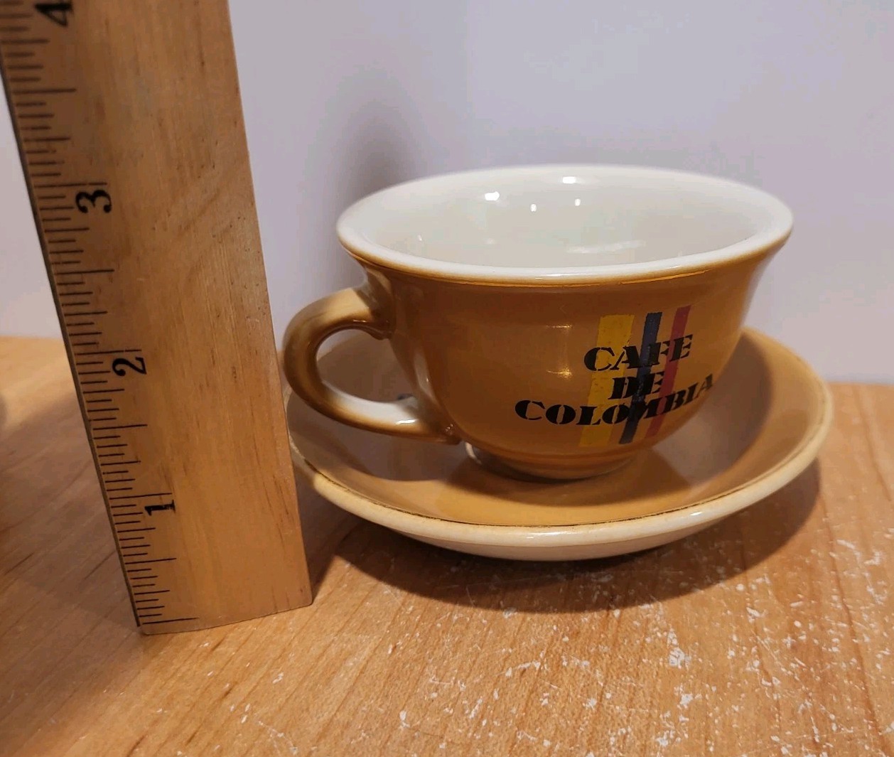 CAFE DE COLUMBIA   4  Cup & Saucer Sets  PORCELANA DIAMANTE  Total 8 Pieces  HTF thumbnail 4