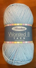 New Herrschners Worsted 8 Yarn Color Light Blue 489 Yards 8 Oz 100% Acrylic