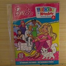 Imagine Publications Barbie Sticker by Number Activity Book Multicolor Theme
