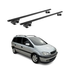 Dachträger Grundtäger für Opel Zafira A 1999-2005 90kg Alu Schwarz 2 tlg ABE