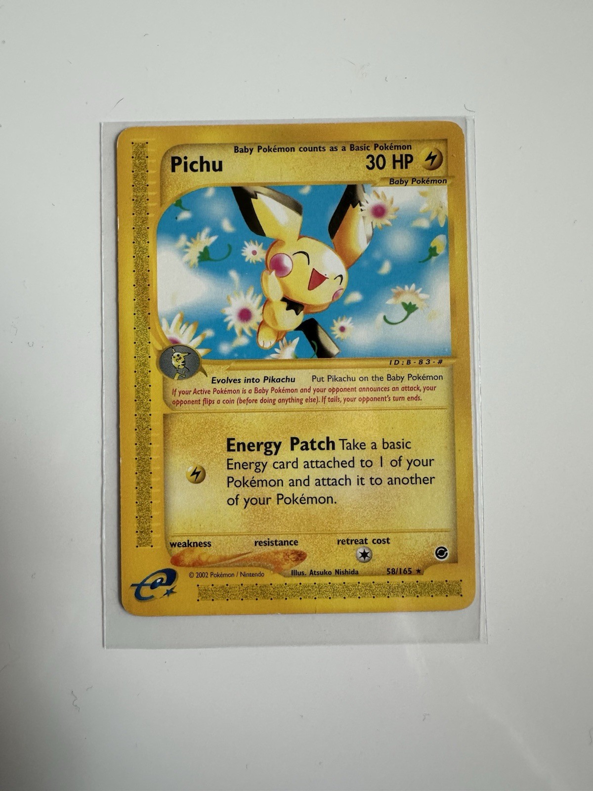 Pokémon TCG Expedition Pichu Card 58/165 Regular Rare, Near Mint Condition