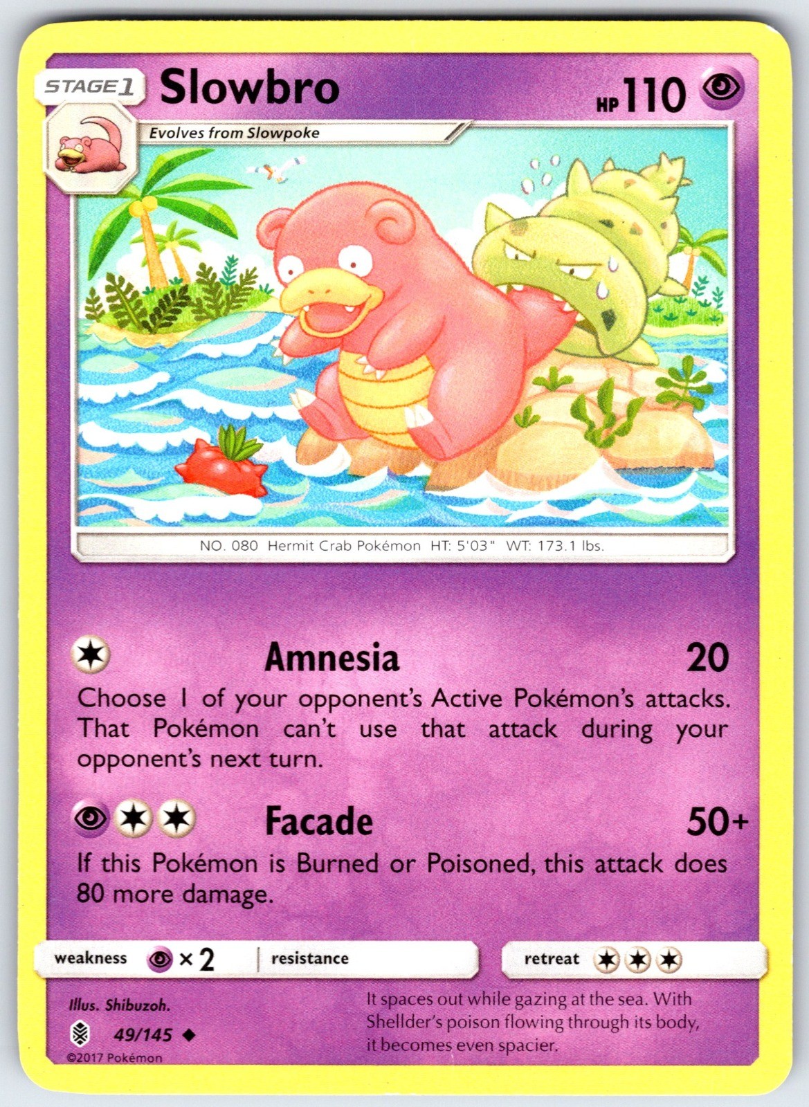 Slowbro Uncommon SM - Guardians Rising 49/145 HP