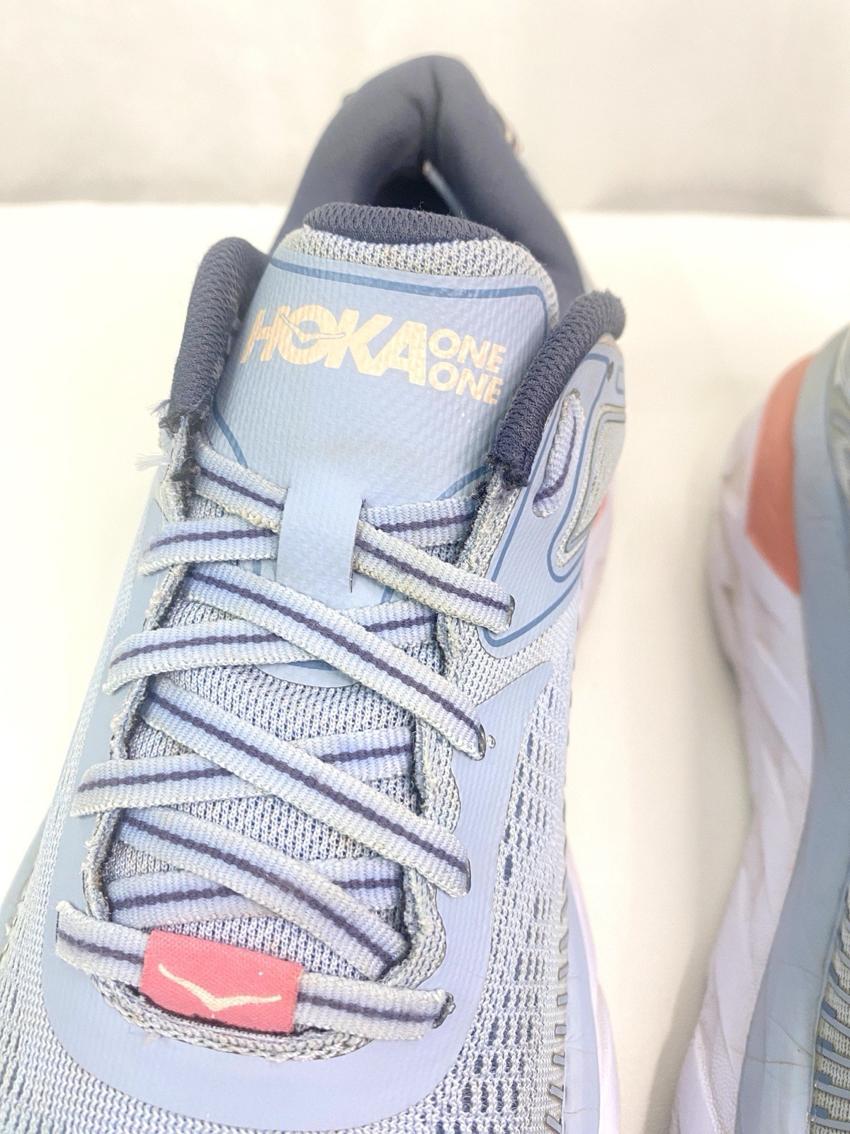 HOKA ONE Womens Size 8 Wide Blue Orange Bondi 7 Running Shoes Sneaker Cushioned thumbnail 9