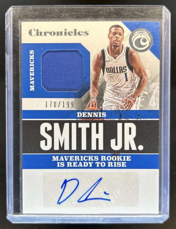 2017-18 Chronicles Dennis Smith Jr. Signature Jersey Auto RC #/199 Mavericks