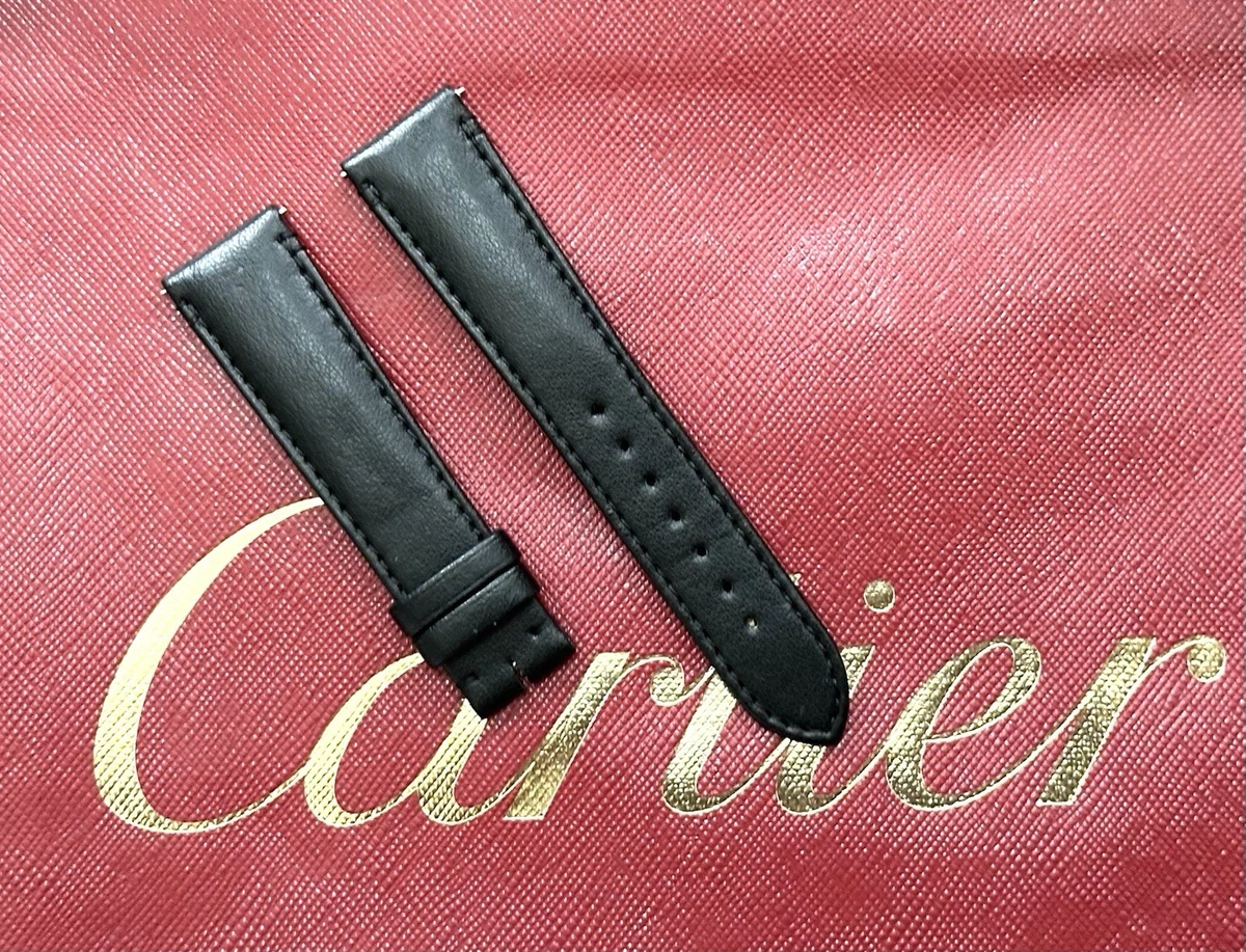 Cartier 黒 レザーベルト IR A102R 19mm Cartier Leather Wristwatch Bands 19 mm Band Width for sale | eBay