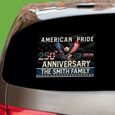Custom Patriotic Eagle American Pride 250th Anniversary 1776-2026 Sticker Decal