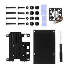 For Raspberry Pi 5 Aluminum Alloy Case with Temperature Controlled Cooling Fan