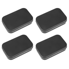 4X 95X60X21mm Black Tin Box Black Metal Box with Matte Candy Box Small Box S7W6