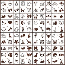 100 Pcs Animal Stencils for Painting on Wood 2 x 2 Inch Reusable Stencil Crafts