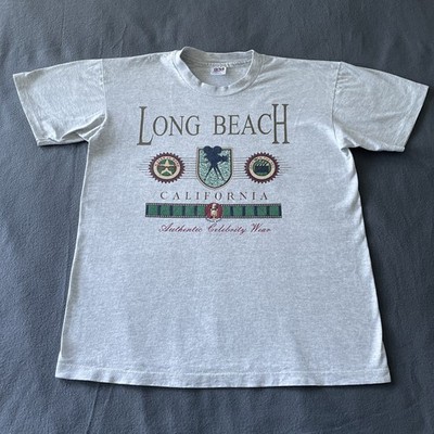 VINTAGE Long Beach Shirt Mens Large California Anvil 90s Celebrity Movies USA