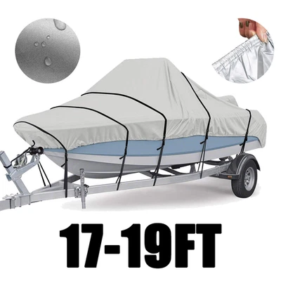 ⛴️Marine Grade 17ft-19ft / 5.2m-5.8m Trailerable Jumbo Boat Cover For Heavy-Duty - image 1 of 4