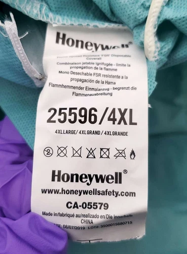 Honeywell Fire Resistant Coveralls 4XL Disposable Non-Woven Material 25596 PK 4 image 8