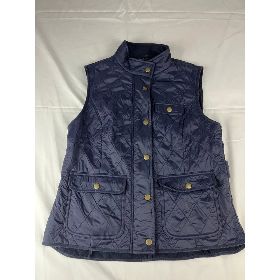 Talbots Petites Para Mujer SP Pequeño Azul Acolchado Chaleco Sin Mangas Capas Top Foto 2 de 4