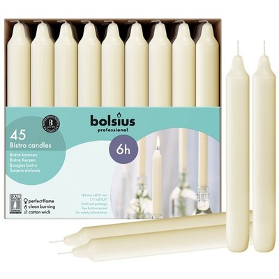 BOLSIUS Ivory Household Candles Bulk Pack 45 Count - Unscented 1 Pack,