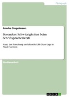 Besondere Schwierigkeiten Beim Schriftspracherwerb (Buch)
