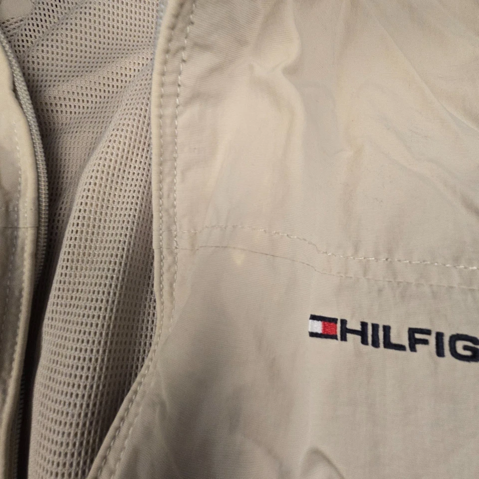 Tommy Hilfiger Jacket Mens MEDIUM beige yacht Windbreaker Long Sleeve Size M - Image 4 of 4