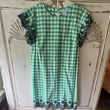 Draper James Womens 6 Green White Gingham Shi...