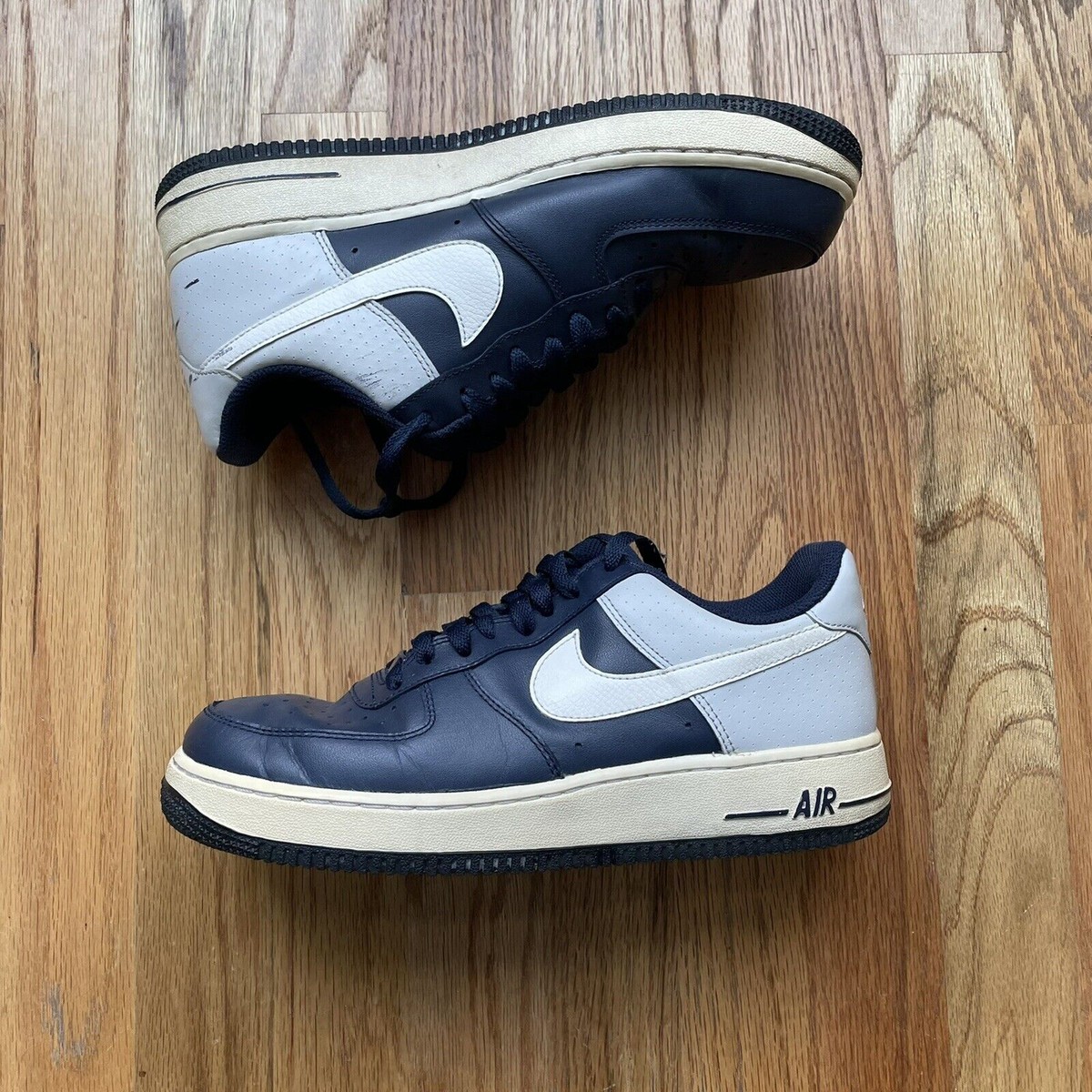 Men's 2011 Nike Air Force AF1 07 Obsidian New York Yankees Men's 2011 Nike Air Force AF1 07 Obsidian New York Yankees
