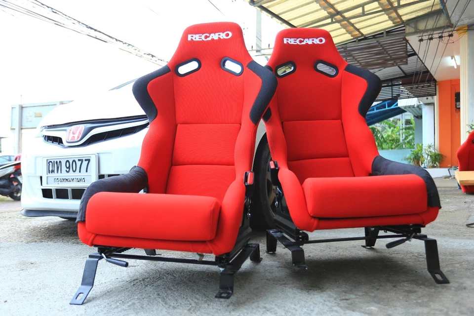Protector lateral asiento cubo completo RECARO rojo negro logo x2sets Foto 2 de 4