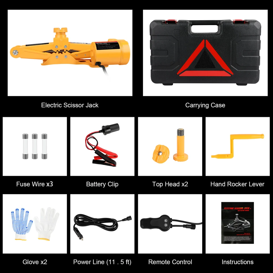 3 Ton Electric Scissor Car Jack Lift 12V DC Automotive Floor Jack Tool Kits Foto 2 de 4