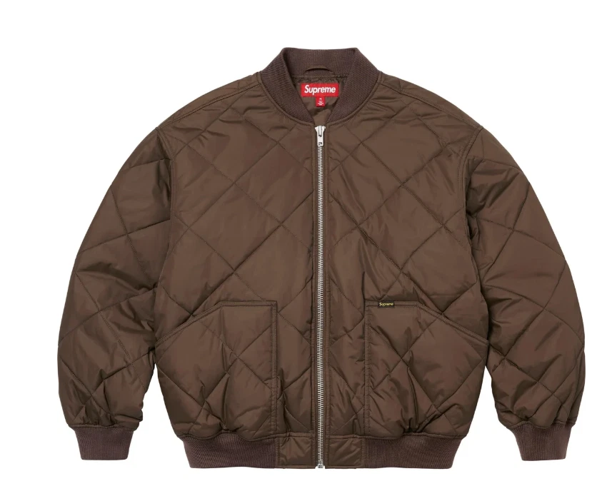 Supreme AOI Quilted Work Jacket Size Large Brown FW24 Supreme New York 2024 New - Image 2 of 4