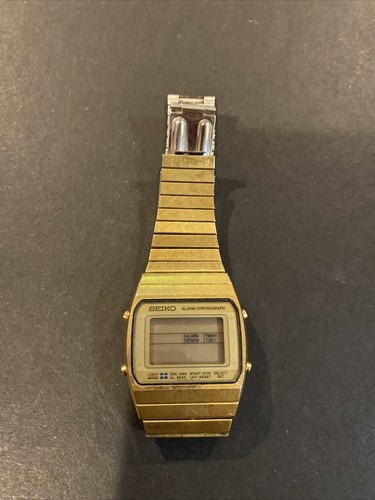 VINTAGE GOLD TONE SEIKO A939-5010 QUARTZ CHRONO ALARM LCD WATCH 1980's |  eBay