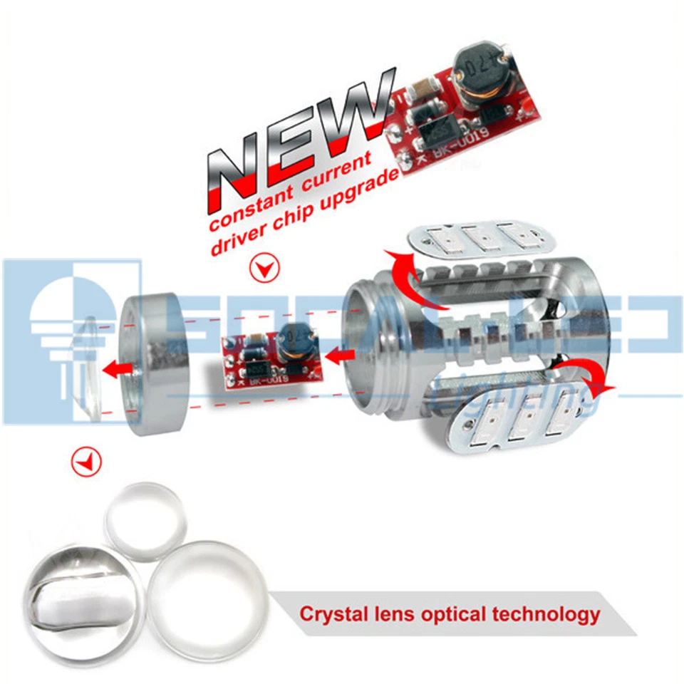 2pcs 9005 15w High Power Bright Car LED Bulbs 5730 15SMD DRL/High Beam Headlight - Image 4 of 4