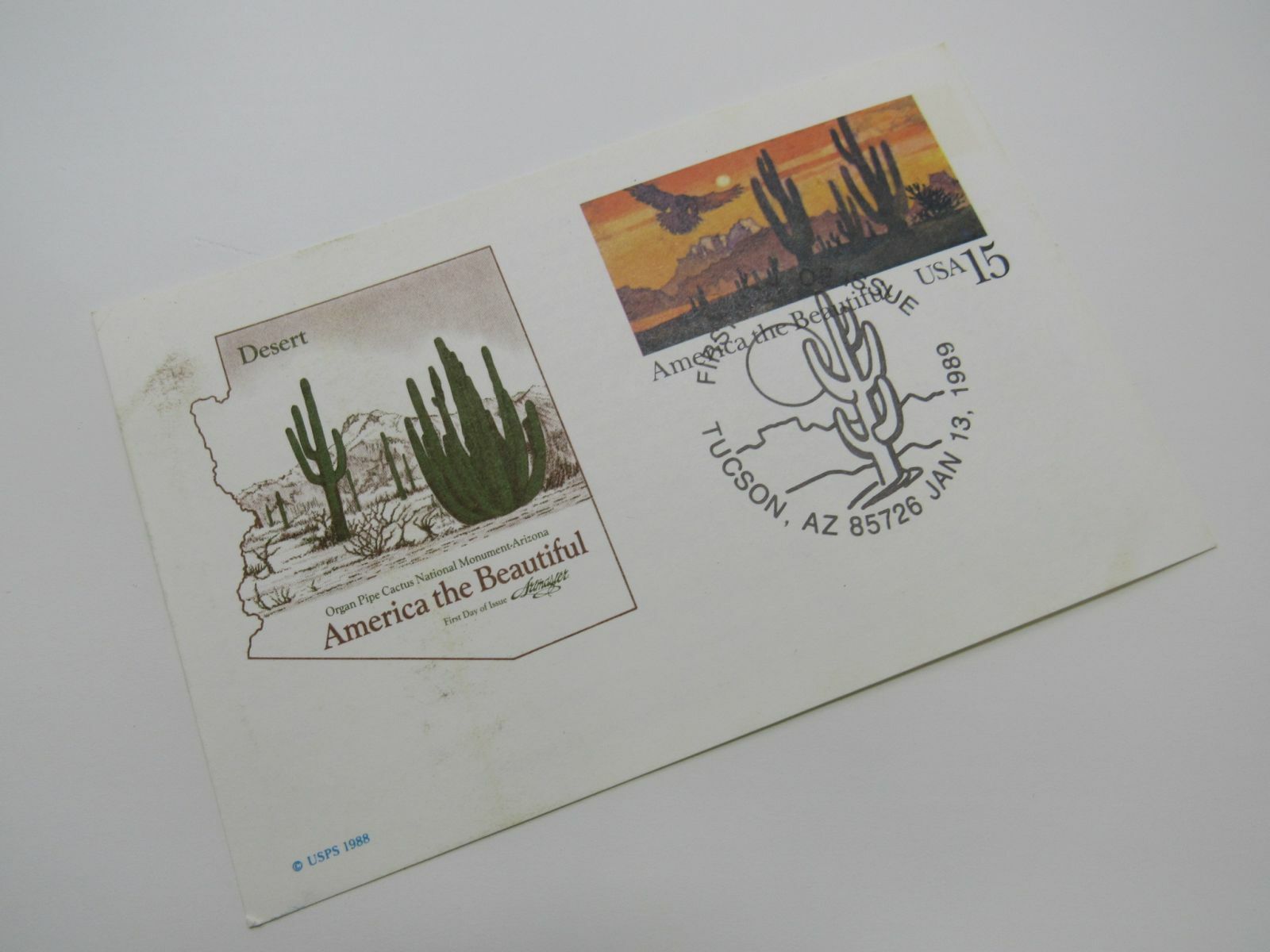 USPS Scott UX127 15c America The Beautiful Desert First Day of Issue Postal Card