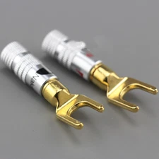 Nakamich gold-plated screw spade banana plug connector 4 mm speaker wire cable