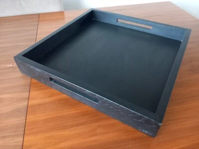 wood tray with handles - Image 1 of 2