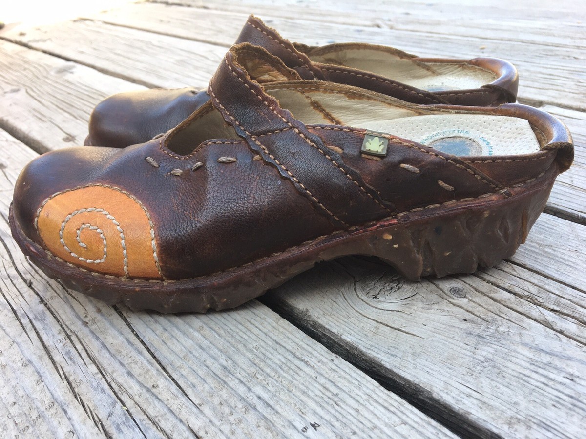 El Naturalista Brown Orange Clogs Yggdrasil Shoes Size 36 EUR 7.5