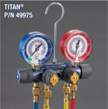 Yellow Jacket 49975 TITAN® A2L 4-Valve Manifold - R-32/454B/410A