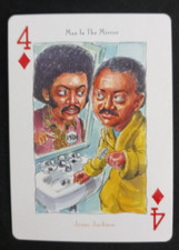 2004 Politicards Playing Card Red Back Jesse Jackson 4 Diamonds