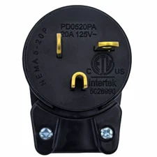 USA Nema 5-20P 20A 125V T-Blade DIY Household Plug,90 Degree Right Angle Plug,
