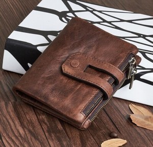 Porte-monnaie fait main Hommes Femmes Cuir véritable Bifold RFID Blocage du titulaire de carte Nouveau