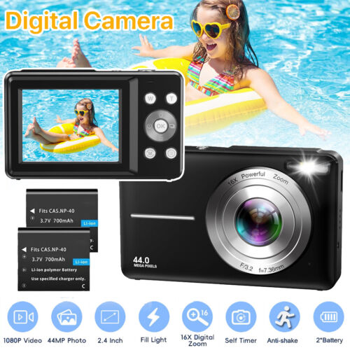 Digitalkamera Mini 44MP 2.4" Anti-Shake Full HD Digital Kamera Video Kamera 16X - Bild 1 von 12