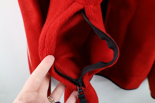 Vintage 90s Nautica Competition Mens XL Spell Out Full Zip Fleece Jacket Red USA - Picture 6 of 13