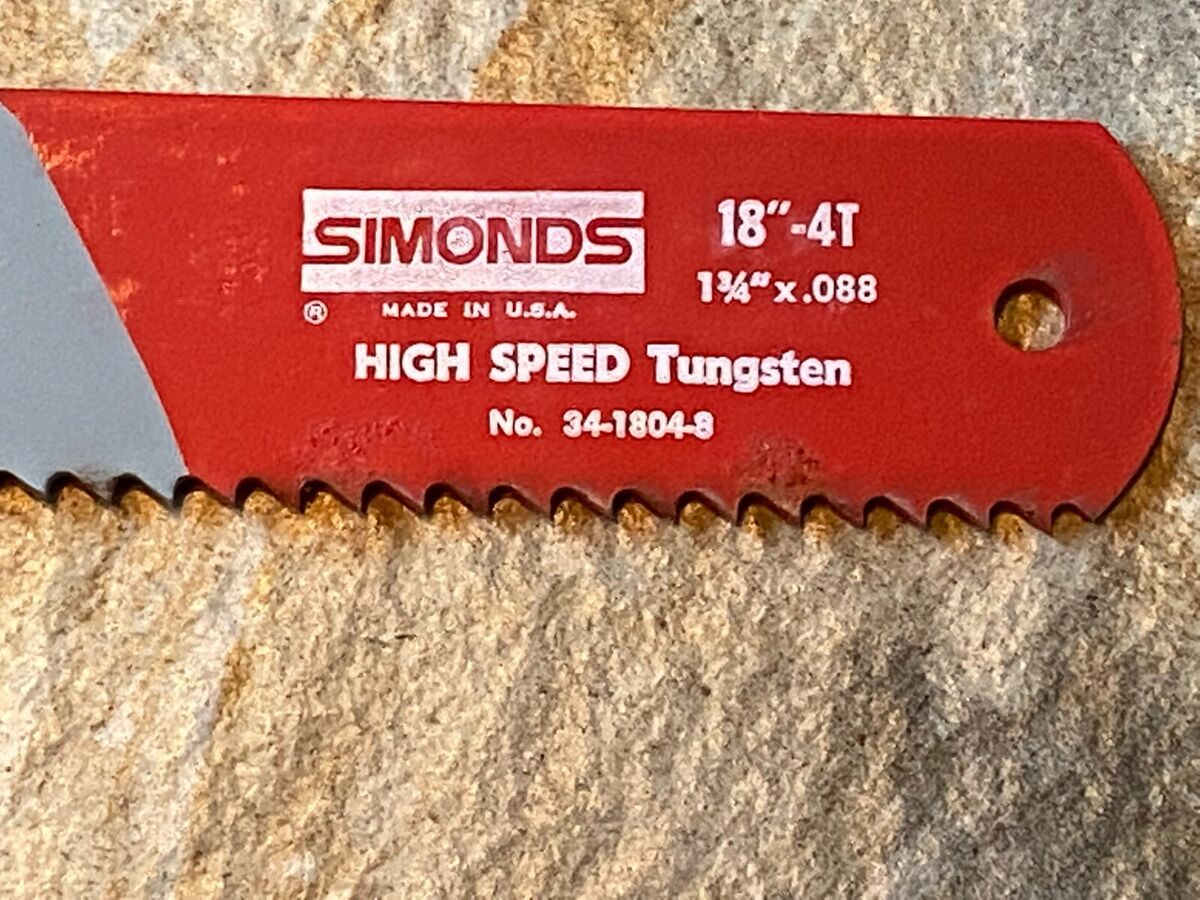 Simonds Power Hack Saw Blade Metal 18 4T 1 3 4 x .088 High Speed Tungsten new eBay