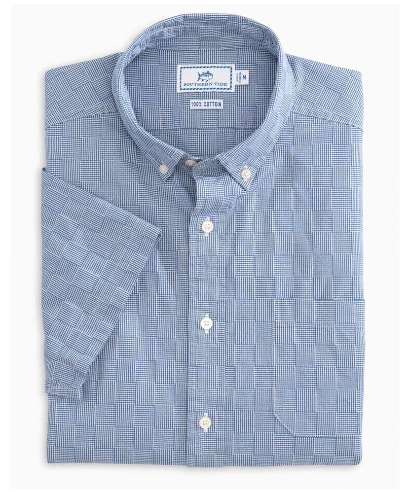 Southern Tide - Рубашка в стиле пэчворк с коротким рукавом темно-синий L 9690₽
